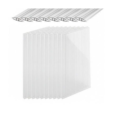 Polycarbonate Greenhouse Panels, 10-Pack, 121x60.5 cm