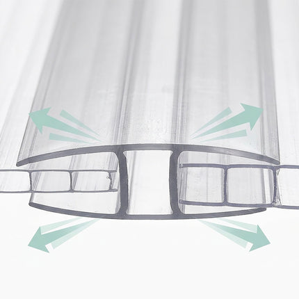 Polycarbonate Greenhouse Panels, 10-Pack, 121x60.5 cm