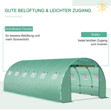 Garden film made of polyethylene 6x3x2m with 12 windows