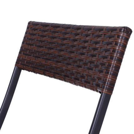 Brown poly rattan bistro set for 2 - Outdoor garden furniture