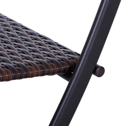 Brown poly rattan bistro set for 2 - Outdoor garden furniture