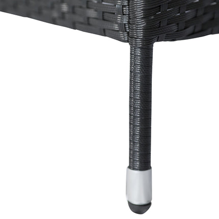 Garden sofa 2-seater polyrattan with table, black