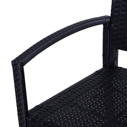 Wicker Garden bench, 2-seater - Black, 122 x 60 x 87 cm