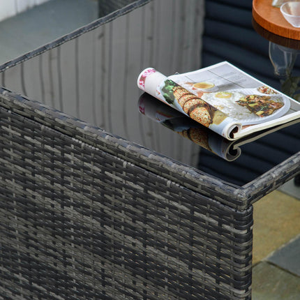 Polyrattan outdoor dining set for 4, Steel frame, Grey