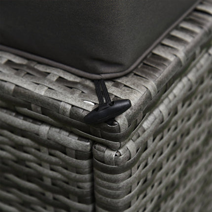 Polyrattan 4-person outdoor furniture set, gray