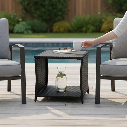 Polyrattan Outdoor Table, Weatherproof, Durable