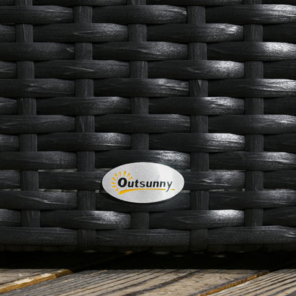 Black Polyrattan Raised garden bed with trellis 103x103x29 cm