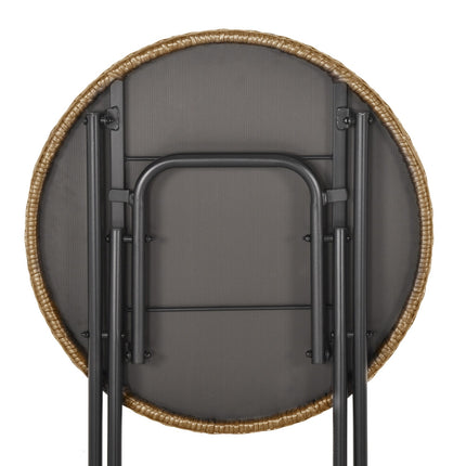 Polyrattan 2-person bistro set, foldable outdoor furniture