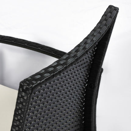 Garden lounge set in poly rattan with cushions, black, seats 4