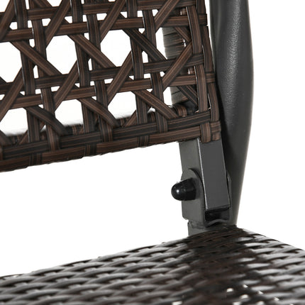 Outdoor 2-seater polyrattan swivel bench with backrest