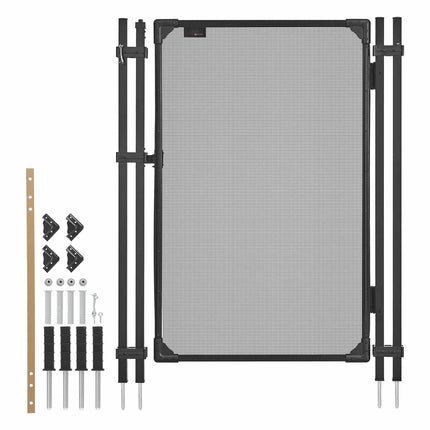 Pool Fence Gate 1.2 x 0.75 m, Self-Closing, Black