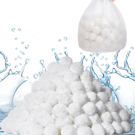 Pool Filter Balls 1.6 kg, Reusable Polyester, Wash Bag
