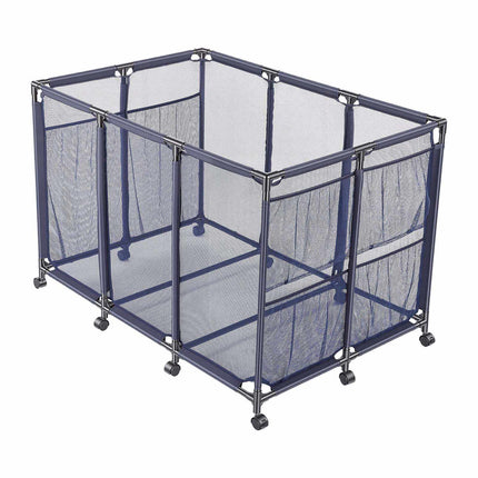 Pool Float Storage Bin, 125x84x84 cm, Rolling Mesh, Side Pockets
