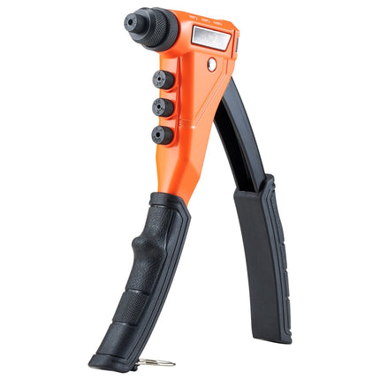Pop Rivet Gun Kit, 200 Blind Rivets, 4 Nosepieces, Case