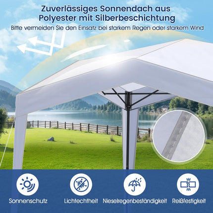 Pop-Up 3x3m Waterproof Gazebo with Wheels, Stakes & Ropes