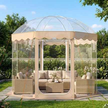 Pop-Up Bubble Tent 10x10 Ft, 8-10 Person, Clear PVC