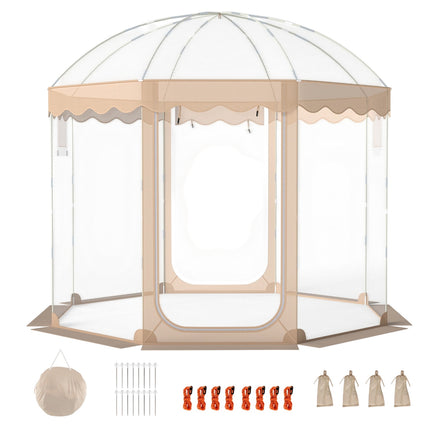 Pop-Up Bubble Tent 10x10 Ft, 8-10 Person, Clear PVC