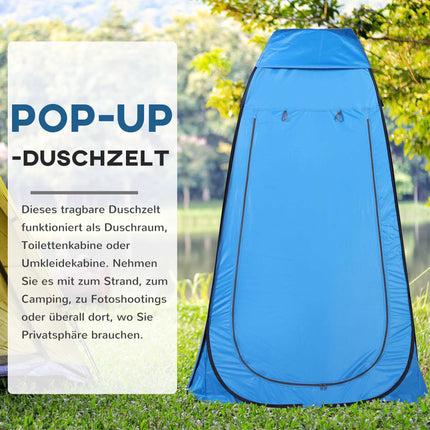 Pop-Up Camping Shower Tent, Sky Blue, 120x120x190 cm