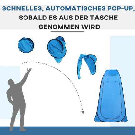Pop-Up Camping Shower Tent, Sky Blue, 120x120x190 cm