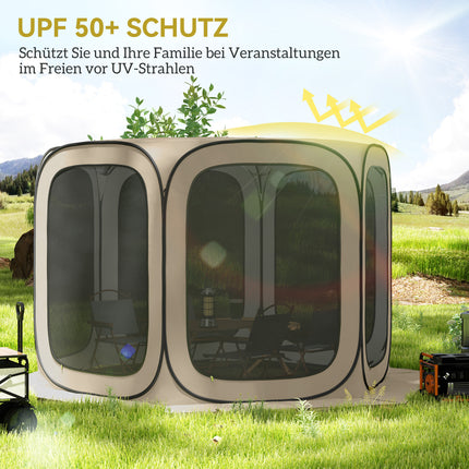 Pop-Up Camping Tent, Portable, UPF50+ Protection, Mesh Sides