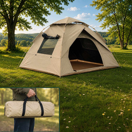 Pop-Up Camping Tent for 3–4 People with Blackout Lining