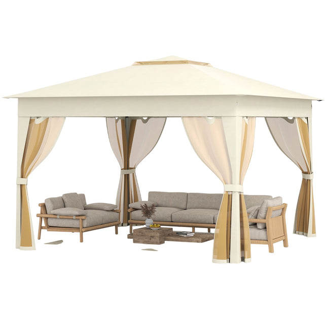 Pop-Up Canopy Tent, 337x337cm, Mesh Sides, Easy Setup