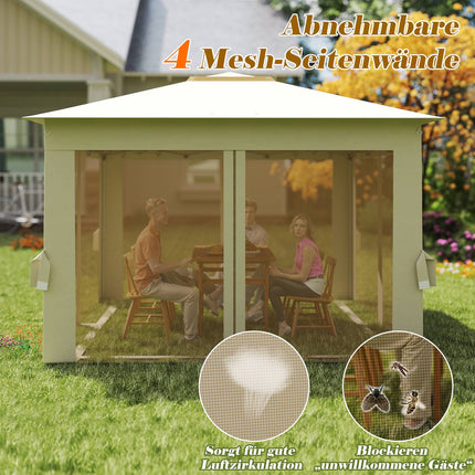 Pop-Up Canopy Tent, 337x337cm, Mesh Sides, Easy Setup