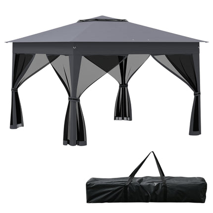 Pop Up Canopy Tent with Mesh Sides, 337x337cm, Gray