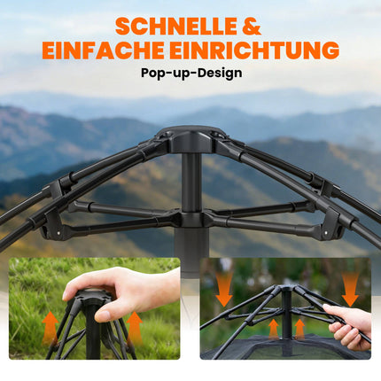 Pop-Up Dome Tent, Waterproof, 2-3 People, 235x235x184cm