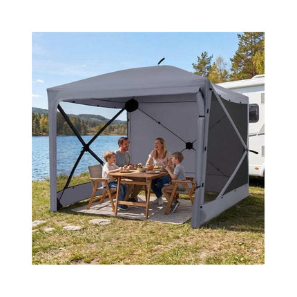 Pop-Up Folding Gazebo with 2 Removable Side Panels, 240 x 240 cm, Dark Grey
