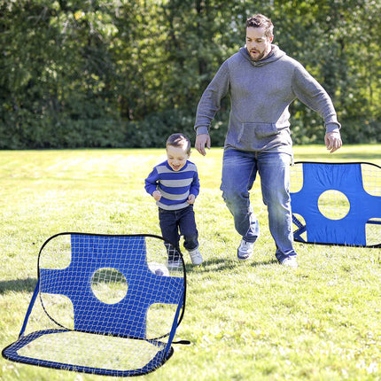 Portable pop-up soccer goals, set of 2, foldable, 123x80 cm