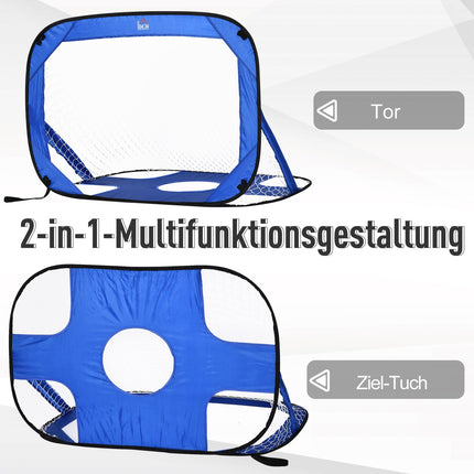 Portable pop-up soccer goals, set of 2, foldable, 123x80 cm