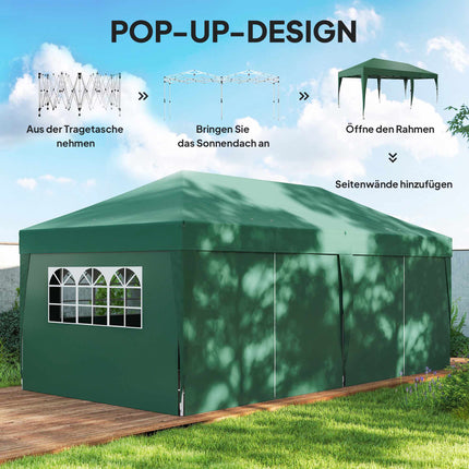 Pop-Up Garden Pavilion with Removable Walls, 590x295 cm