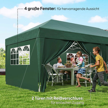 Pop-Up Garden Pavilion with Removable Walls, 590x295 cm