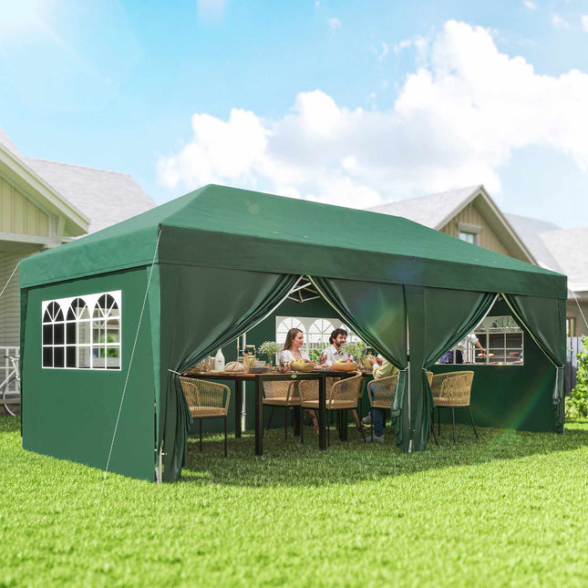 Pop-Up Garden Pavilion with Removable Walls, 590x295 cm