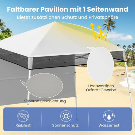 Pop-Up Gazebo 2x2m, Adjustable, Waterproof, White