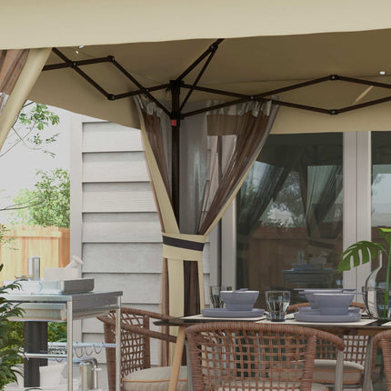 Pop-Up Gazebo 3.3x3.3m, Water-Resistant, LED, Mosquito Net