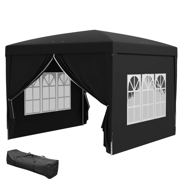 Pop-Up Gazebo 3x3m, Water-repellent, UV 50+, Black