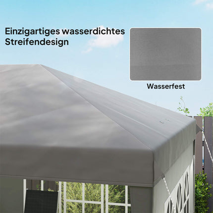 Pop-Up Gazebo 3x6m Waterproof with 4 Sidewalls, Grey