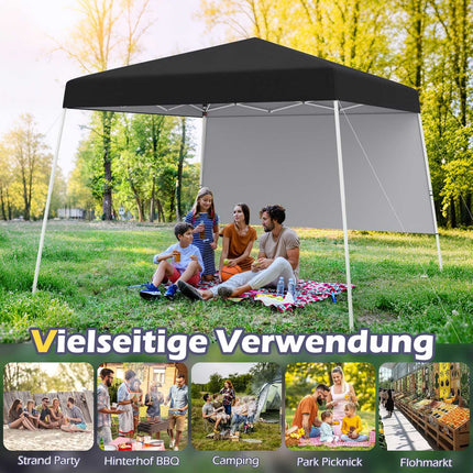 Pop-Up Pavilion 3x3m, Waterproof, Sun Protection, Black