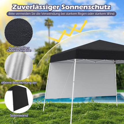 Pop-Up Pavilion 3x3m, Waterproof, Sun Protection, Black