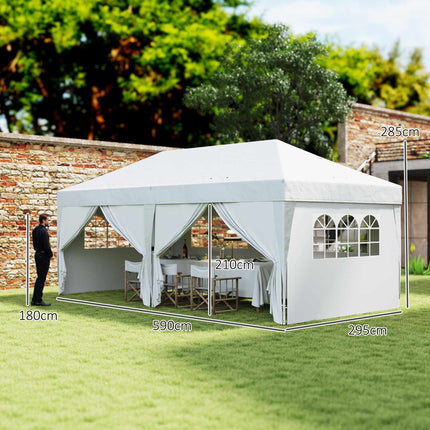 Pop-Up Pavilion 6x3m, UV Protection, Removable Sides