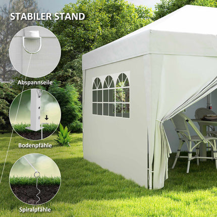 Pop-Up Pavilion 6x3m, UV Protection, Removable Sides