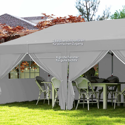Pop-Up Pavilion 6x3m, UV Protection, Removable Sides