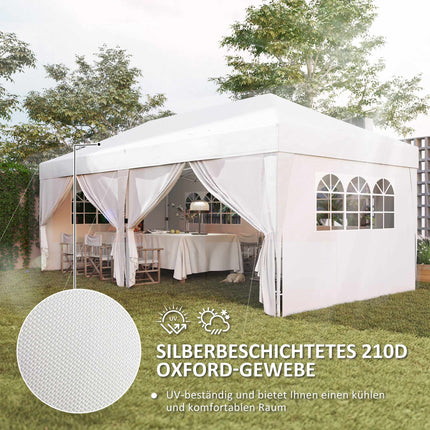 Pop-Up Pavilion 6x3m, UV Protection, Removable Sides