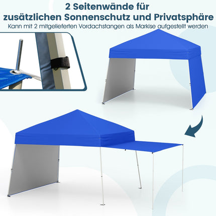 Pop-Up Pavilion Tent with Convertible Awning, 430x280cm