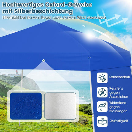 Pop-Up Pavilion Tent with Convertible Awning, 430x280cm