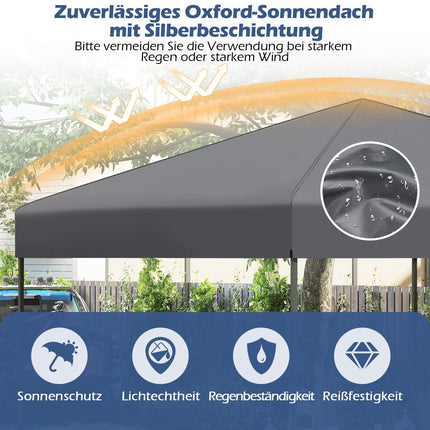 Pop-Up Pavilion with UV50+ Protection, Adjustable Height, Gray