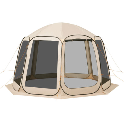 Pop-Up Screen House Tent, 10-12 Person, Beige, Carry Bag
