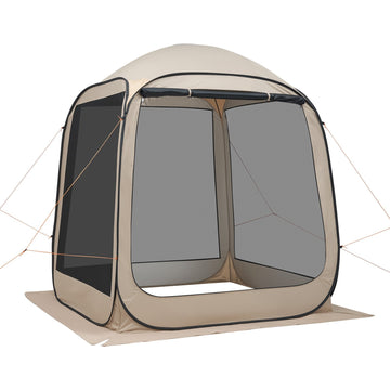 Pop-Up Screen House Tent, 4–6 Person, Beige